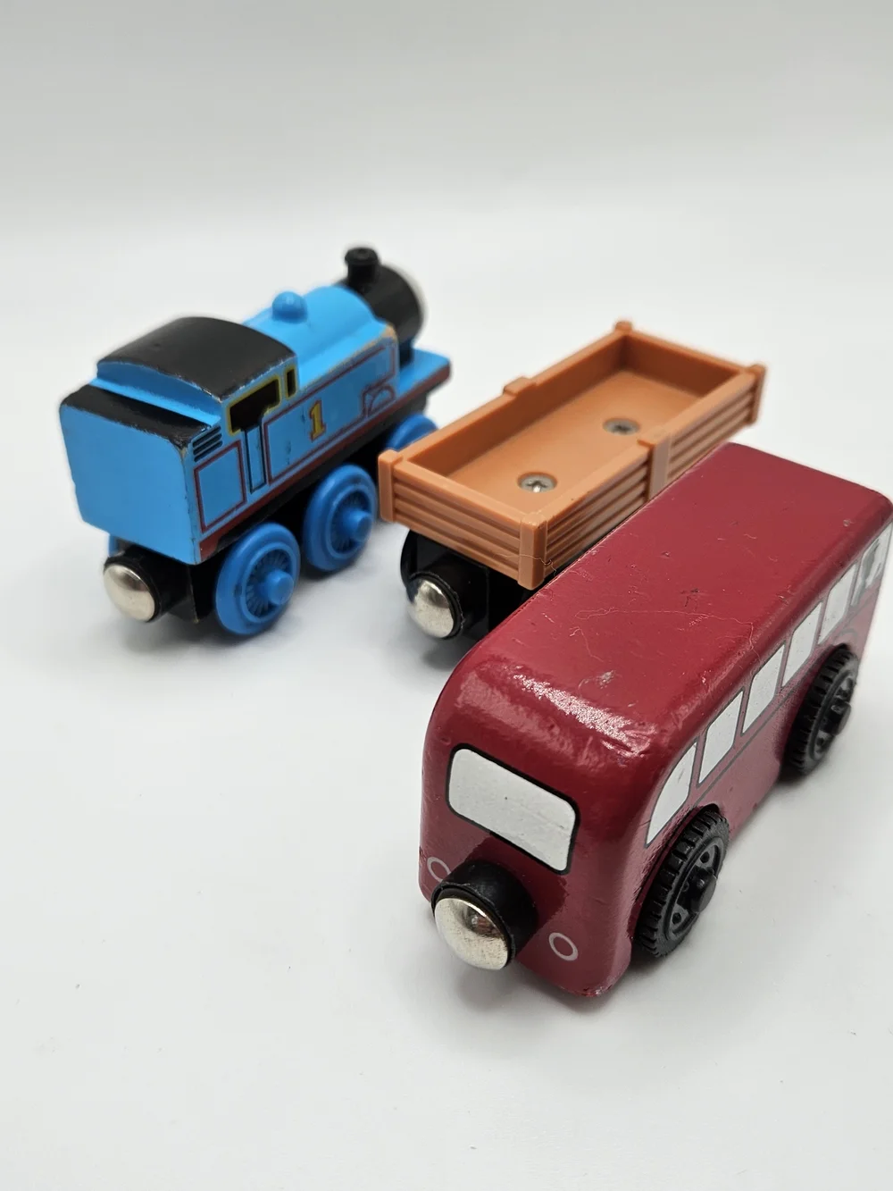 Thomas the Train Wooden Railway Set Thomas Bertie Bus Present Cargo Car Train